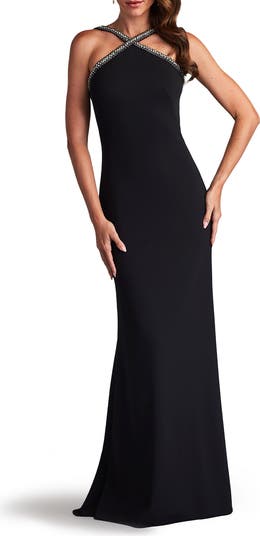 Embellished halter outlet gown