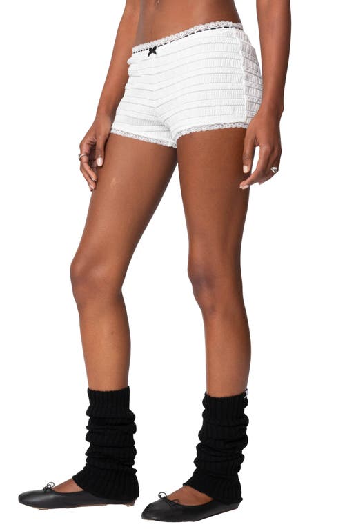 EDIKTED EDIKTED LENNY TEXTURED LACE TRIM SHORTS 