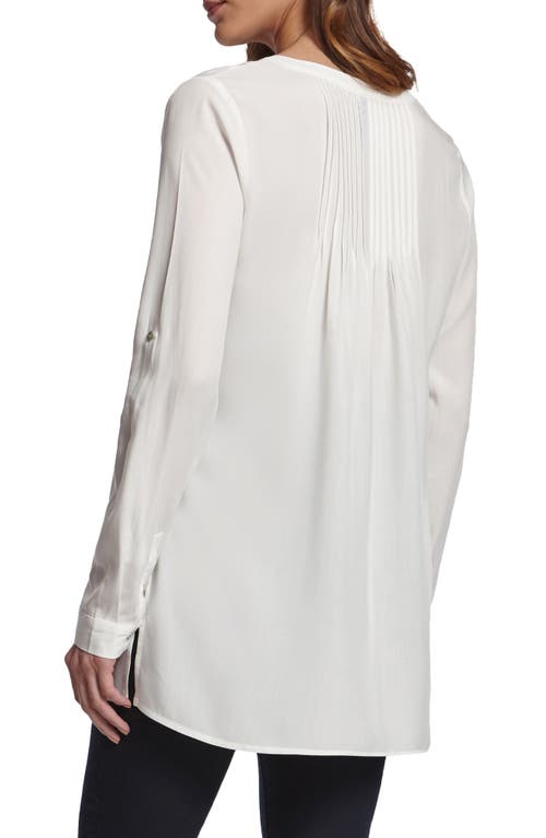 Shop Seraphine Plissé Button-up Maternity/nursing Shirt In Open White