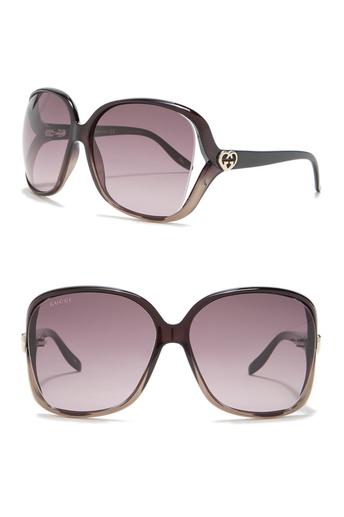 60mm Oversized Square Sunglasses 