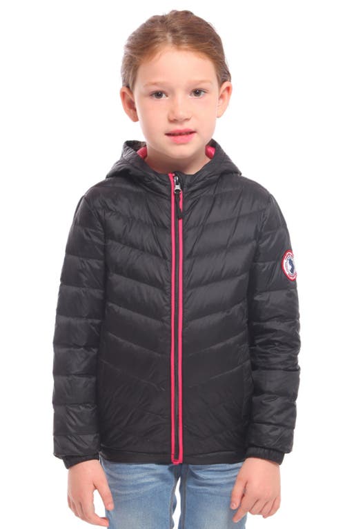 Shop Rokka&rolla Kids' Ultra Light Quilt Packable Down Jacket In Rich Black