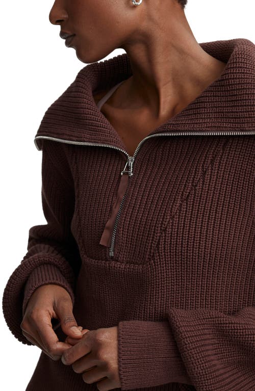 Varley Womens Reid Relaxed-fit Woven-blend Jumper Coffee Bean In Deep Mahogany