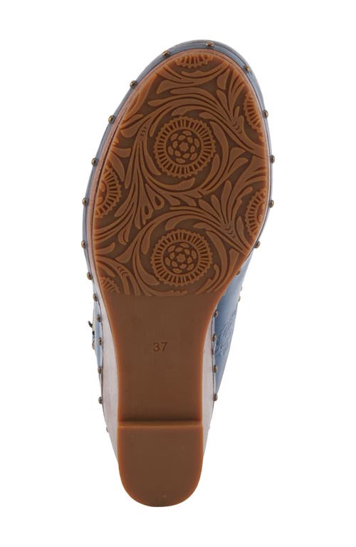L'artiste By Spring Step Loveya Slingback Platform Wedge Clog In Blue