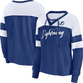 Tampa Bay Lightning Fanatics Branded Top Speed Pullover Sweatshirt -  Blue/White
