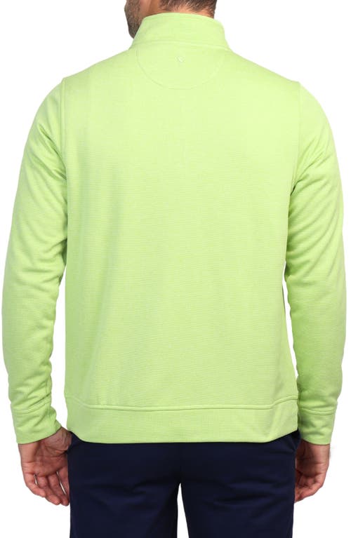 Tailorbyrd Luxe Performance Fleece Quarter Zip Pullover In Avocado