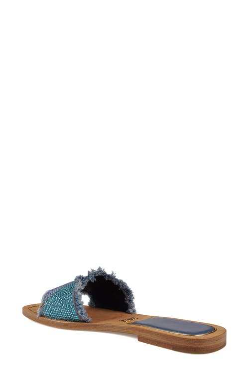 Zigi Tamy Rhinestone Slide Sandal In Blue Denim