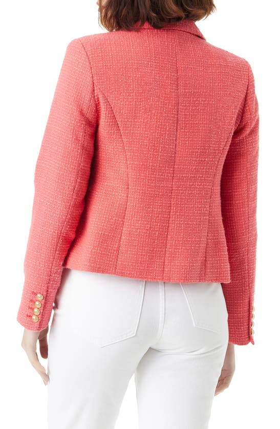 Shop Sam Edelman Cheryl Double Breasted Crop Tweed Blazer In Dubarry
