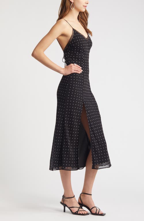 Shop Open Edit Polka Dot Lace Trim Slipdress In Black Ode Dot