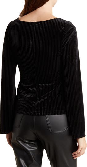 Cairo Bell Sleeve Ribbed Velvet Top