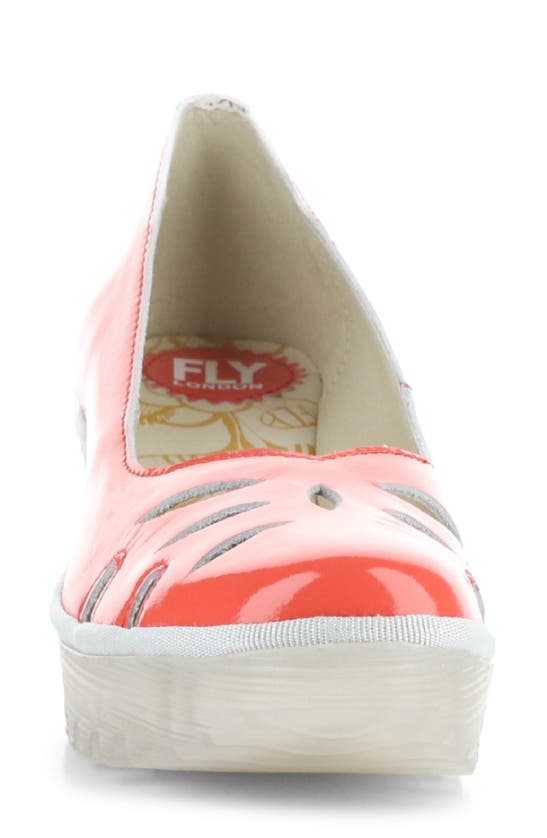 Fly London Yubi Wedge Heel Sandal In Scarlet Nappalak