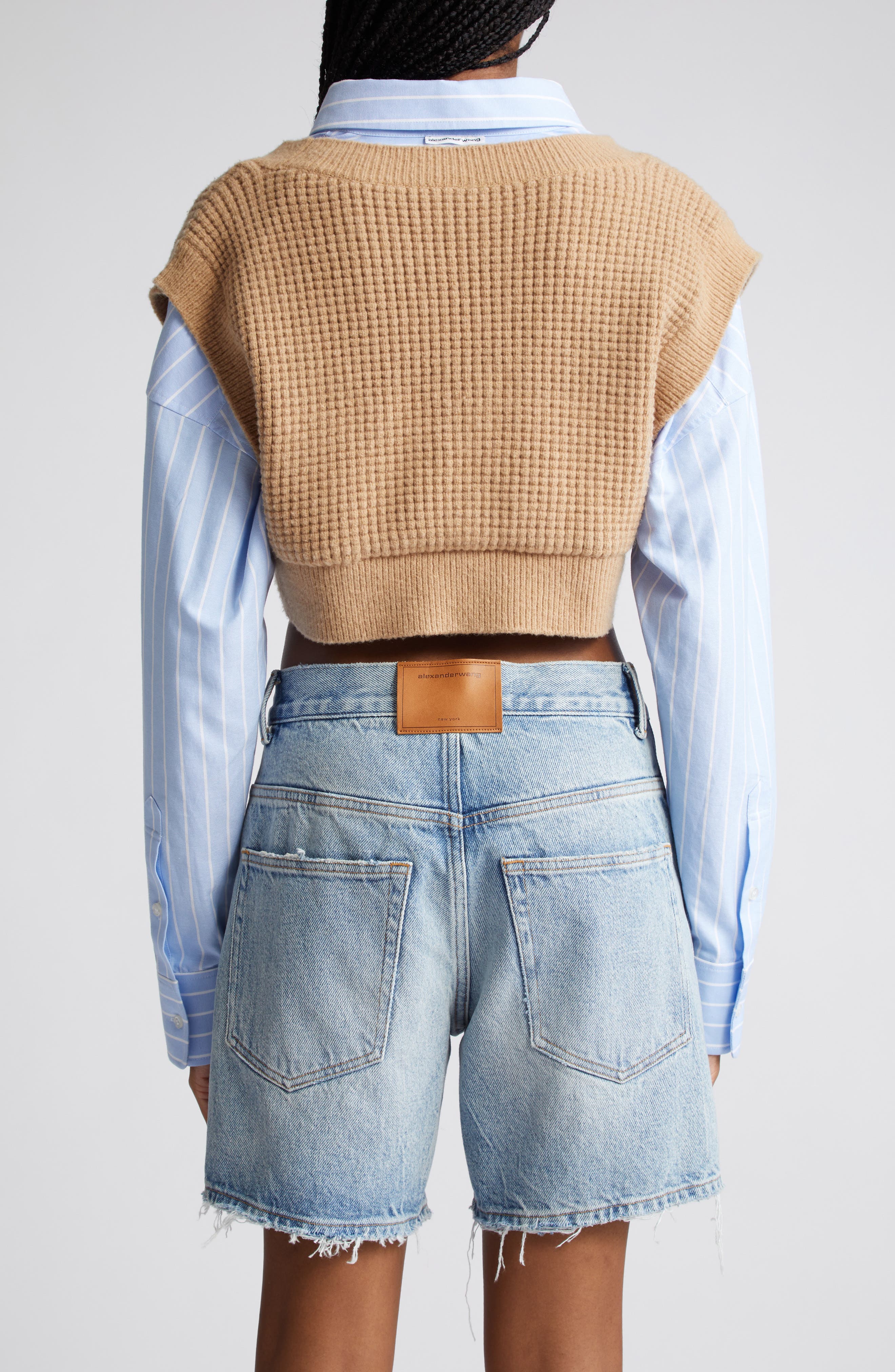 Alexander Wang Layered Mixed Media Crop Top Nordstrom