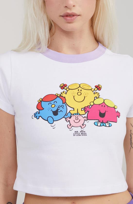 Shop Samii Ryan Mr. Men Happy Gals Graphic Baby Tee In White