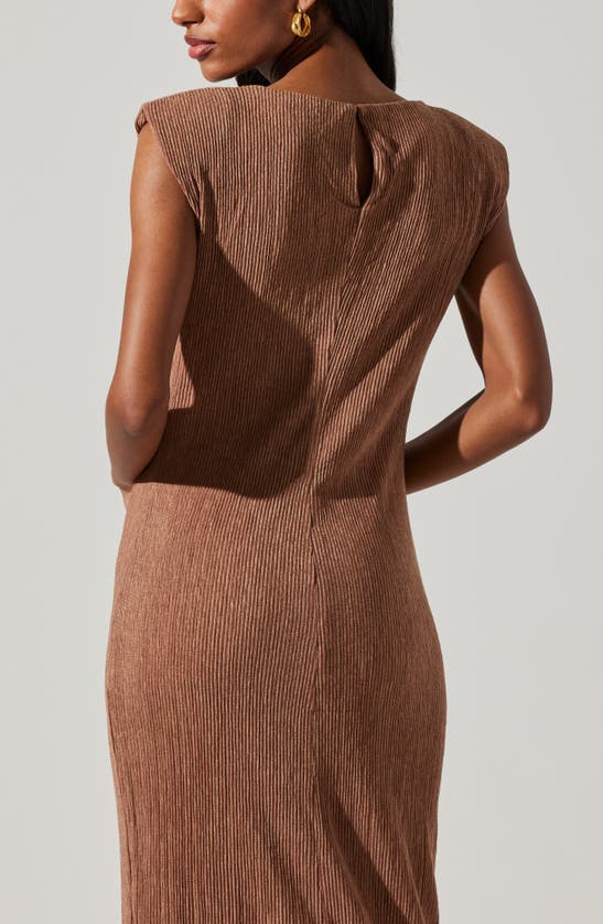 Astr The Label Plissé Maxi Dress In Brown
