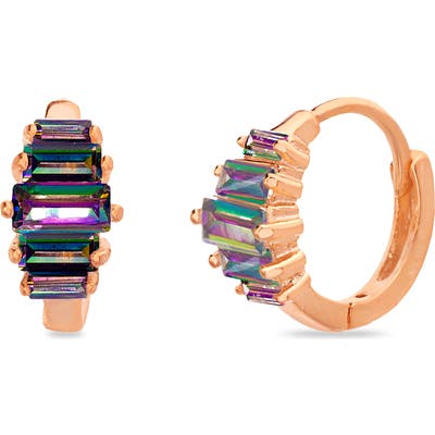 Lesa Michele Cubic Zirconia Huggie Earrings