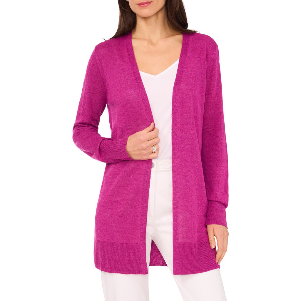 Halogenr Halogen(r) Side Slit Cardigan In Vivid Plum Purple