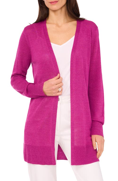 Shop Halogenr Halogen(r) Side Slit Cardigan In Vivid Plum Purple