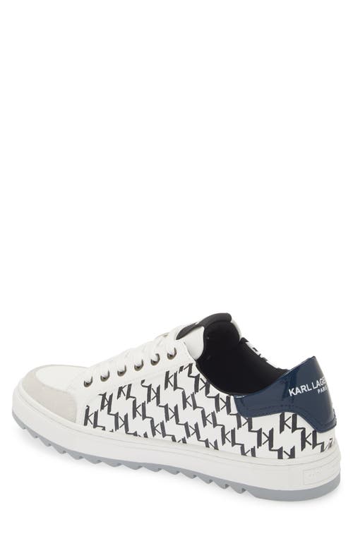 Karl Lagerfeld Paris Logo Sawtooth Sneaker In White