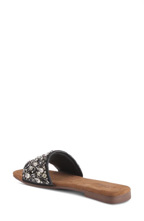 Azura By Spring Step Sizzling Rhinestone Embellished Slide Sandal In Black Multi