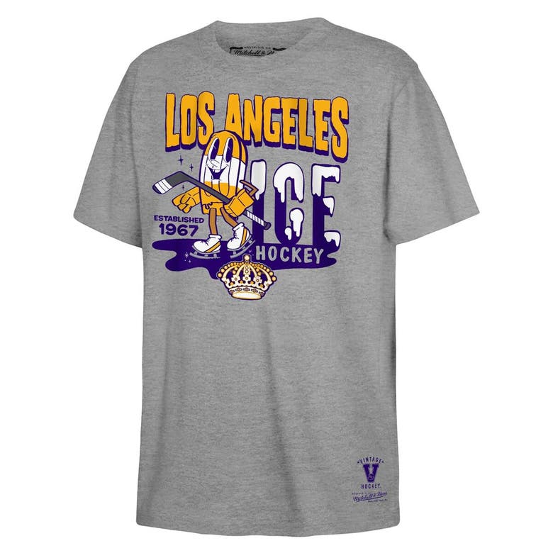 Mitchell & Ness Kids' Youth  Gray Los Angeles Kings Popsicle T-shirt
