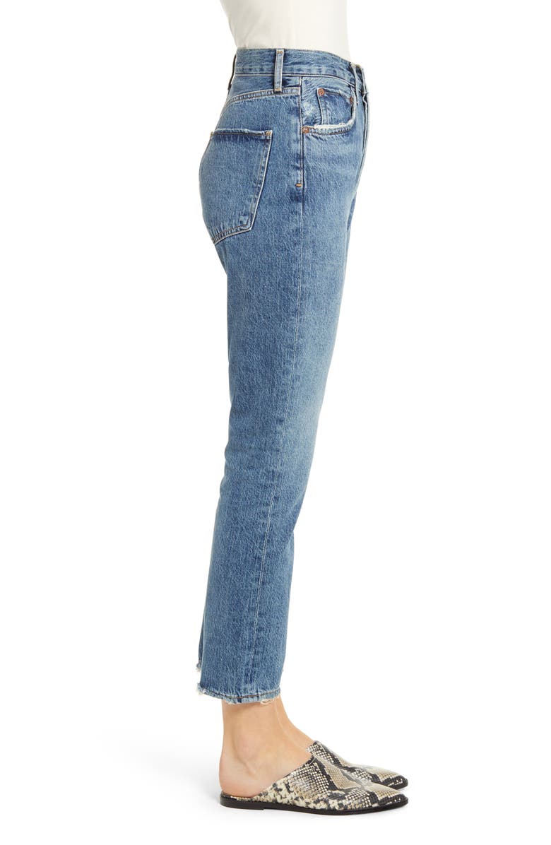 AGOLDE Riley High Waist Crop Straight Leg Jeans | Nordstrom