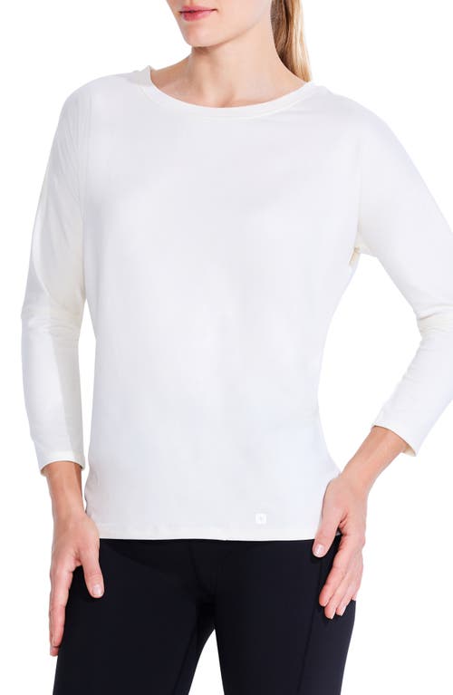 NZ ACTIVE by NIC+ZOE Brushed Flow Dolman Sleeve Top in Alabaster