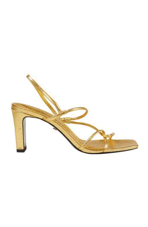 Sandro Faye Metallic Strappy Sandals In Gold