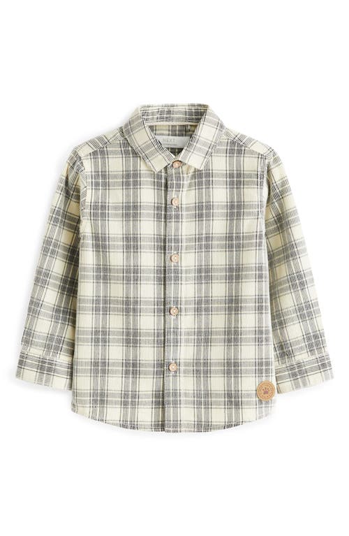 NEXT Kids' Plaid Cotton Corduroy Button-Up Shirt Natural at Nordstrom, Y