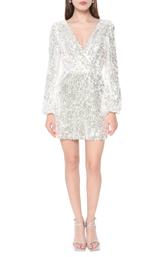 WAYF WAYF CARRIE LONG SLEEVE SEQUIN MINIDRESS