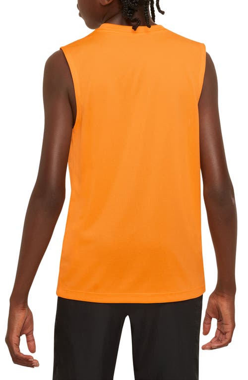 Shop Nike Kids' Dri-fit Sleeveless Tank Top In Vivid Orange/white