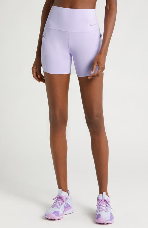 Nike Universa High Waist Bike Shorts In Lilac Bloom/black