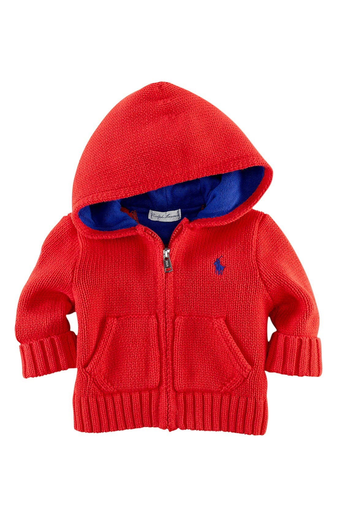 Ralph Lauren Full Zip Hooded Cardigan (Baby) Nordstrom