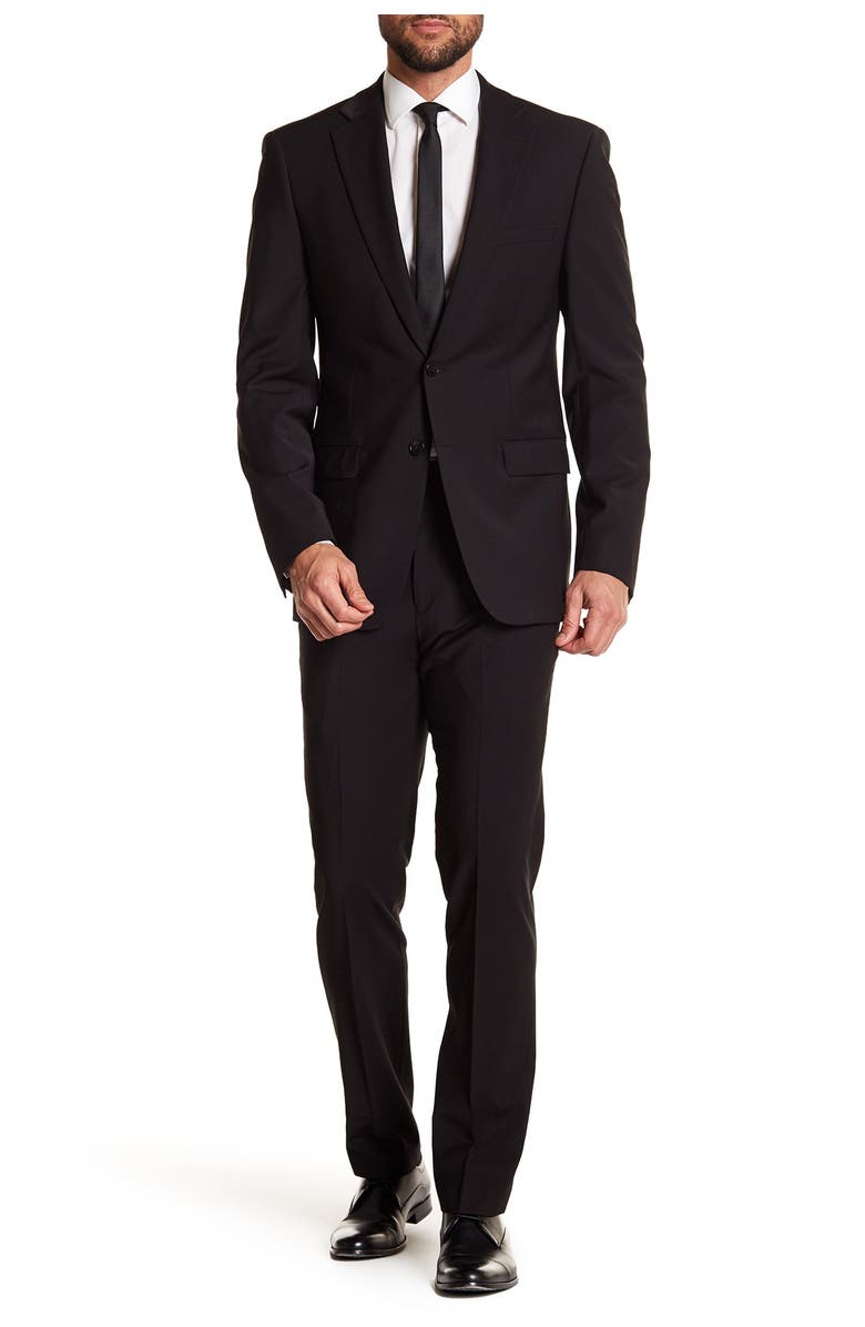 Calvin Klein Solid Black Wool Suit Separate Pants - 30-34
