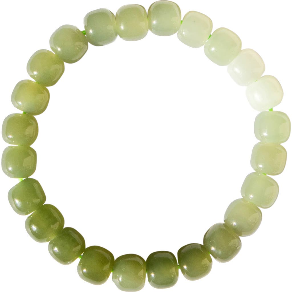 Seree Ombre Beaded Jade Bracelet In Green