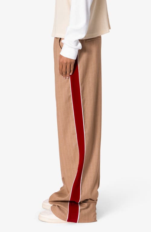 Shop Mnml Pinstripe Velveteen Accent Pants In Tan