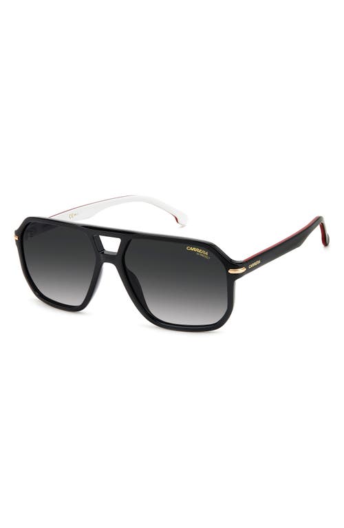 Shop Carrera Eyewear 59mm Rectangular Sunglasses In Black/grey Shaded