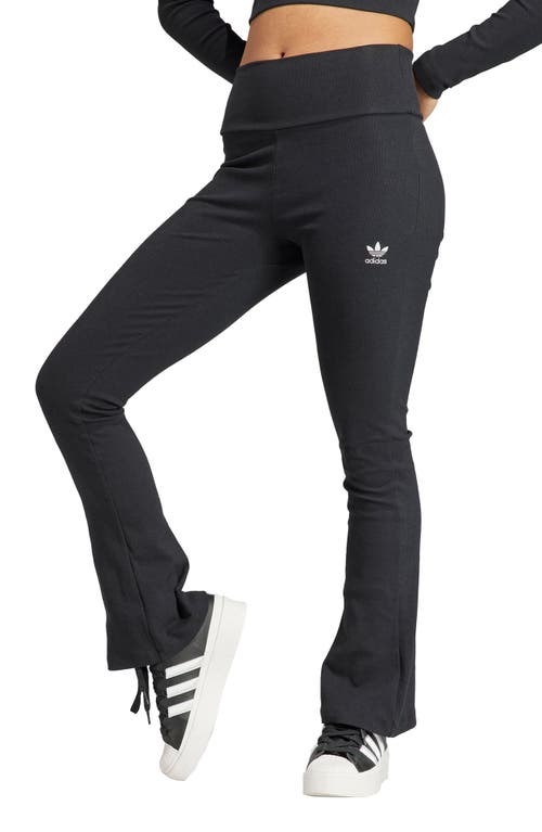 adidas Lifestyle Rib Flare Pants in Black at Nordstrom, Size X-Small Regular