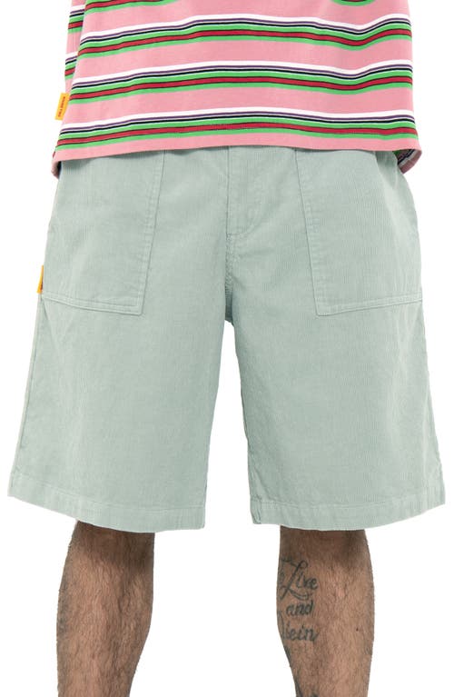 Round Two Cotton Corduroy Shorts In Green