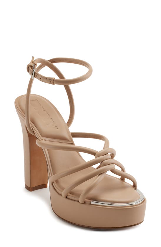 Shop Dkny Ankle Strap Platform Sandal In Light Taupe