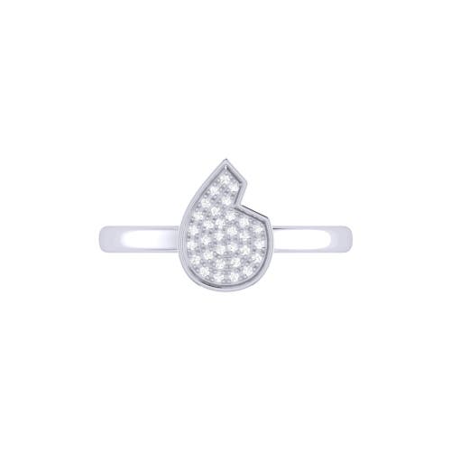 Luvmyjewelry Street Cycle Open Teardrop Sterling Silver Diamond Ring In Silver