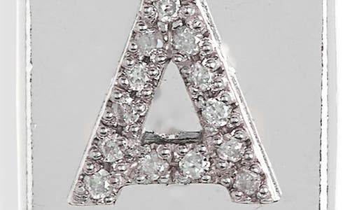 Meshmerise Diamond Padlock Initial Pendant Necklace In White-a