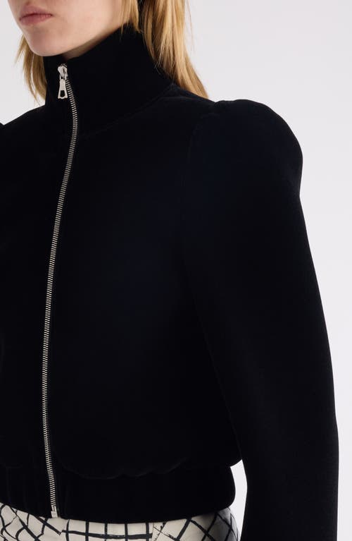 Shop Dries Van Noten Vuras Puff Shoulder Velvet Jacket In Black