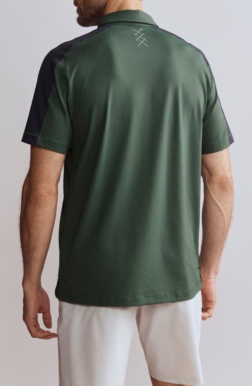 Shop Rhone Momentum Quarter Zip Polo In Jungle Green