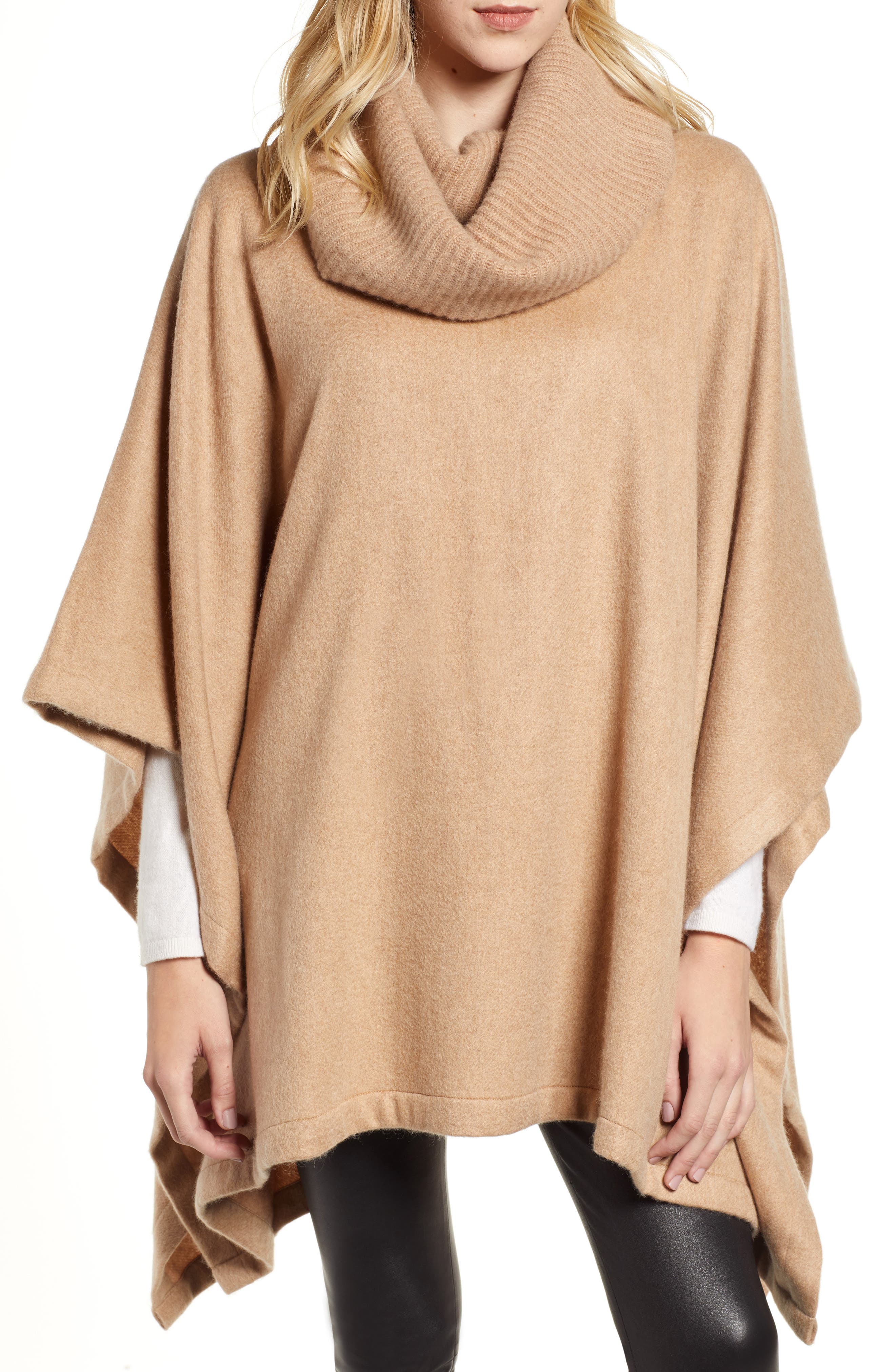 Nordstrom Signature Cashmere Cowl Neck Poncho Nordstrom