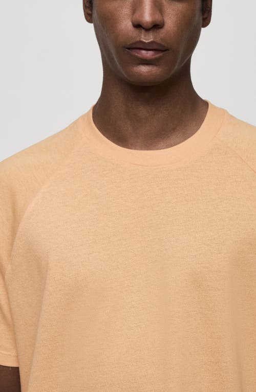 Shop Mango Relaxed Fit Cotton & Linen T-shirt In Orange