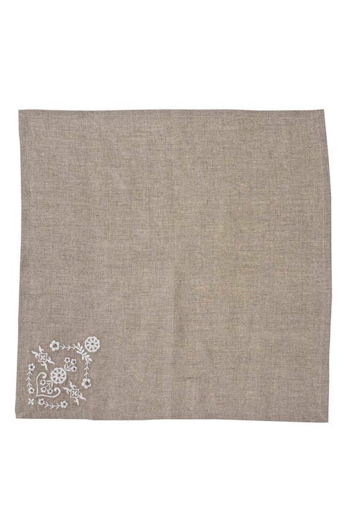 Shop Juliska Heidi Set Of 4 Embroidered Linen Napkins In Natural