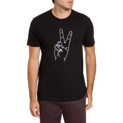 French Connection Slim Fit Peace Graphic T-Shirt, Black
