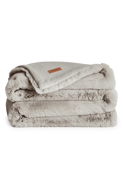 UnHide The Marshmallow 2.0 Medium Faux Fur Throw Blanket in Greige Goose at Nordstrom