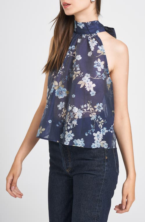 Shop Wayf Emilia Sleeveless Print Top In Navy Floral