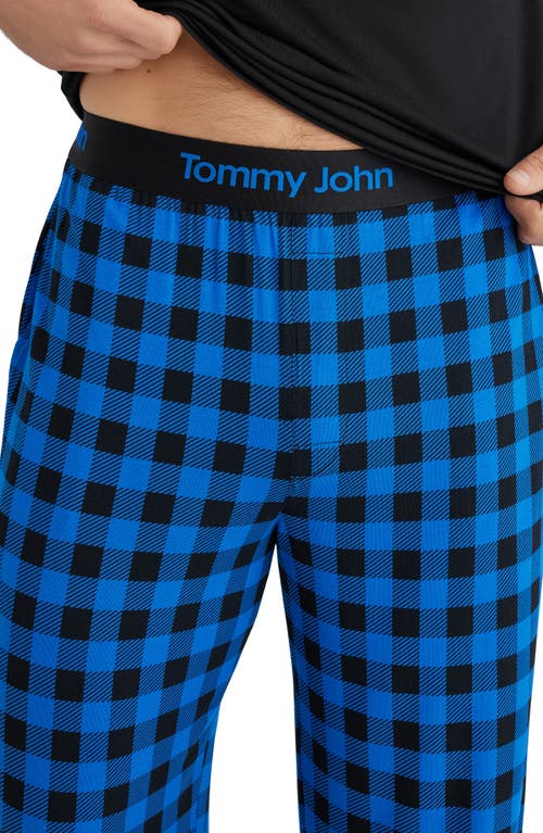 Shop Tommy John Second Skin Pajama Pants In Blue Buffalo Check