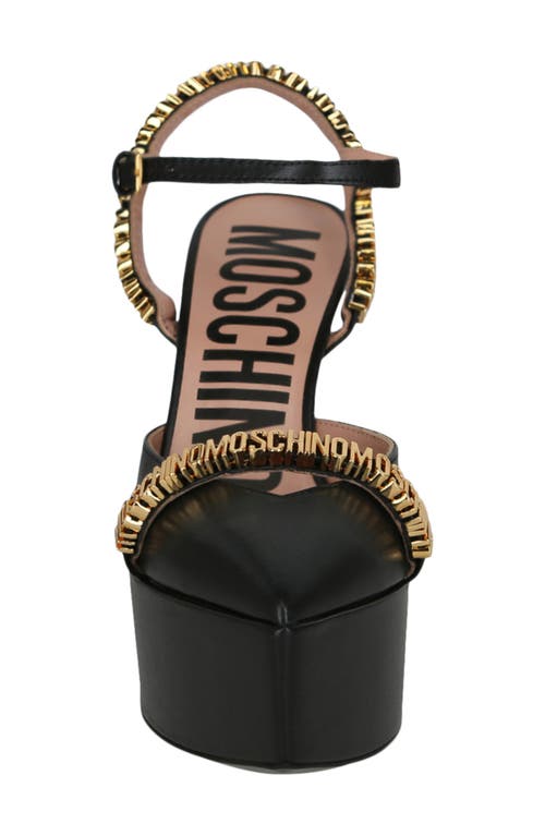 Moschino Platform Ankle Strap Pump In Black